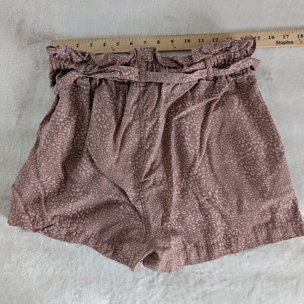 Thread & Supply Paperbag Shorts Mauve Animal Print Sz M Pastel Lightweight - Picture 2 of 6